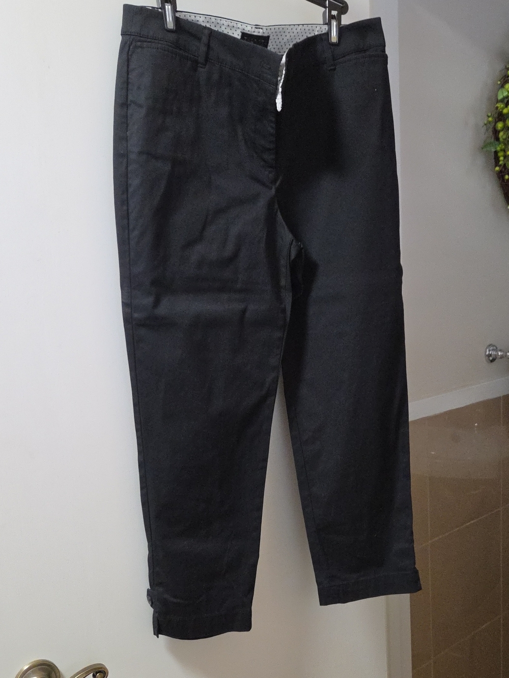 Talbots Womens Black Perfect Crop Pants Size 10